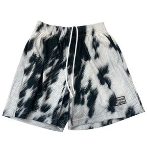 NWT Bravest Studio Black & White "Cow Print" Mesh Lined Streetwear Casual Shorts